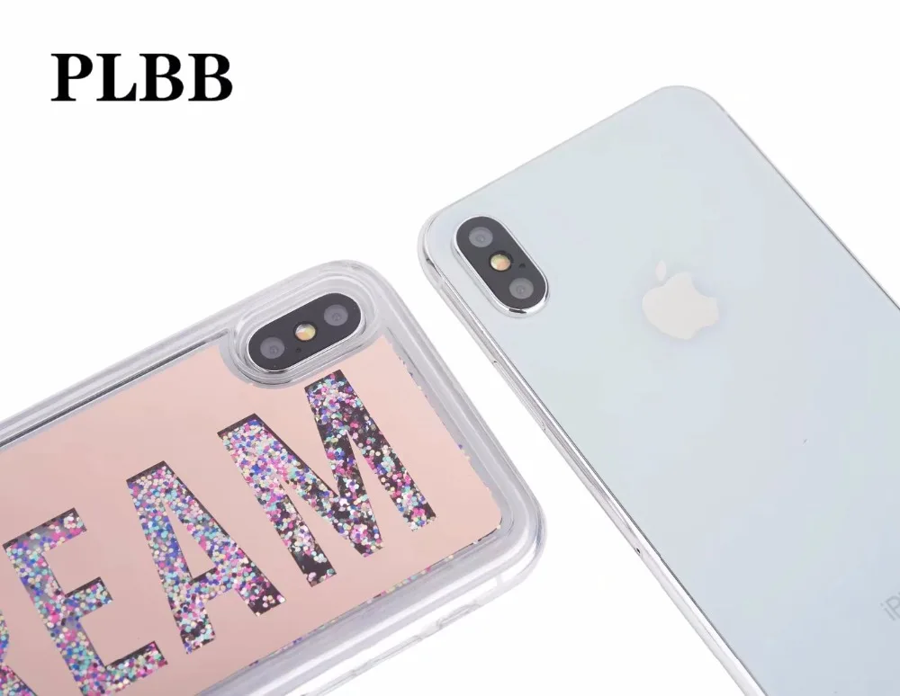 PLBB Модный чехол для девочек с жидким песком iPhone X 6 6S 7 8 Plus блестящая Звезда