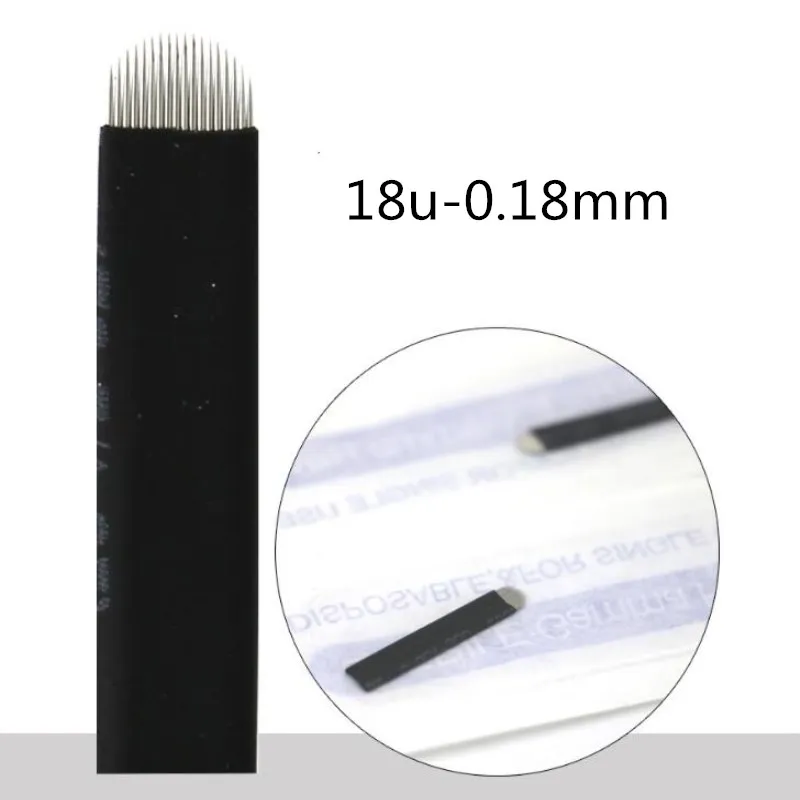 

0.18mm Black Nano flex 12u/14u/16u/18u/21 U Shape Microblading Needles For Tebori Microblading Permannet Manual Pen