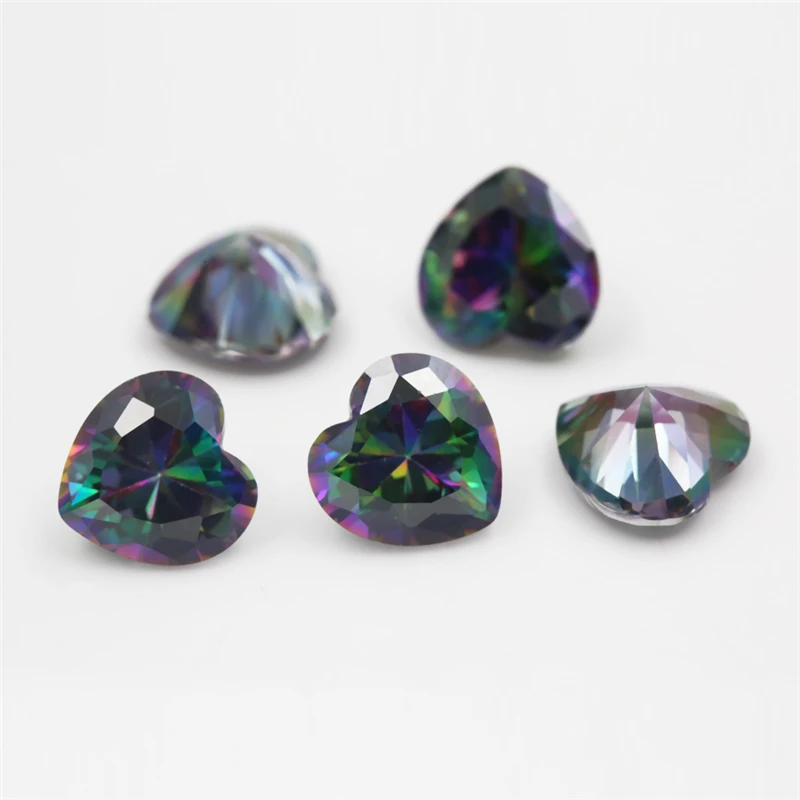 

Size 3x3mm~10x10mm Plating Mix Color Multicolor Cubic Zirconia Heart Cut Loose CZ Stone Synthetic Gems