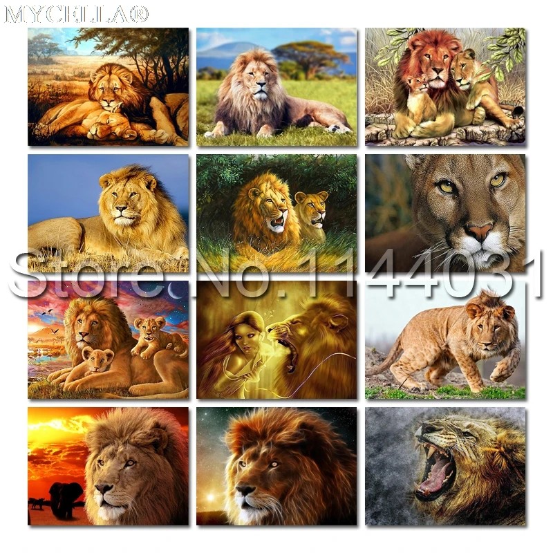 Алмазная живопись сделай сам Набор для вышивки крестиком в виде льва