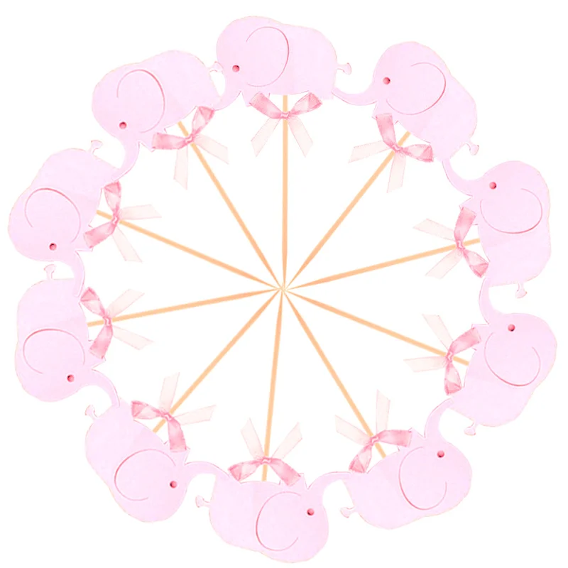 10 шт. Детские елафан торт Топпер здоровые бумажные карты мультфильм Декор