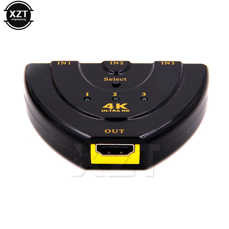 Мини разветвитель с 3 портами HDMI совместимый адаптер 1.4b 4K переключатель в 1 порт