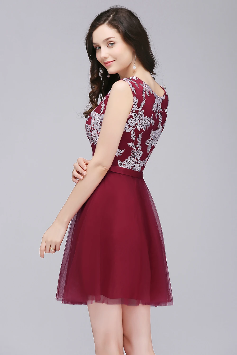 Robe de soiree courte 2019 розовое Тюлевое ТРАПЕЦИЕВИДНОЕ вечернее платье для вечеринки