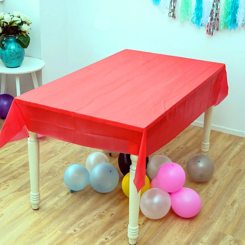 

Red Solid Color Kids Girls Favors Events Tablecloth Baby Shower Decoration Wedding Party Maps Happy Birthday Table cover 1PCS