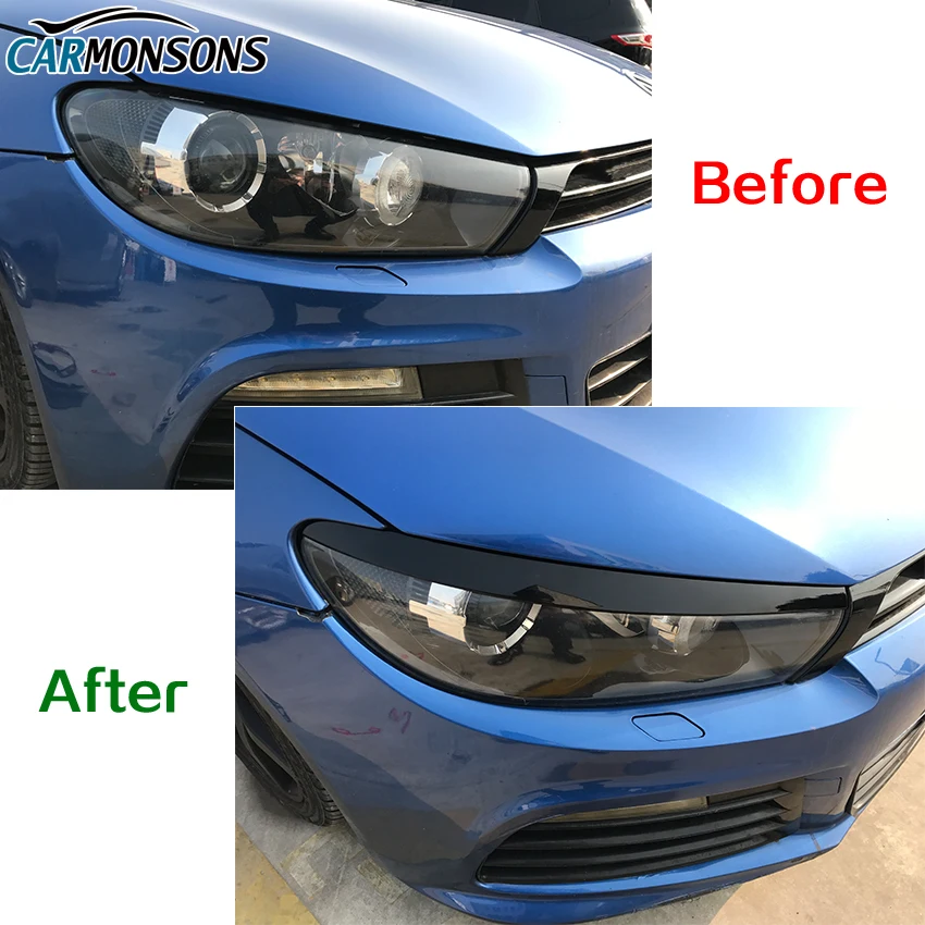 Carmonsons наклейки на веки для фар Volkswagen Scirocco R GTS 2008 2017 аксессуары стайлинга