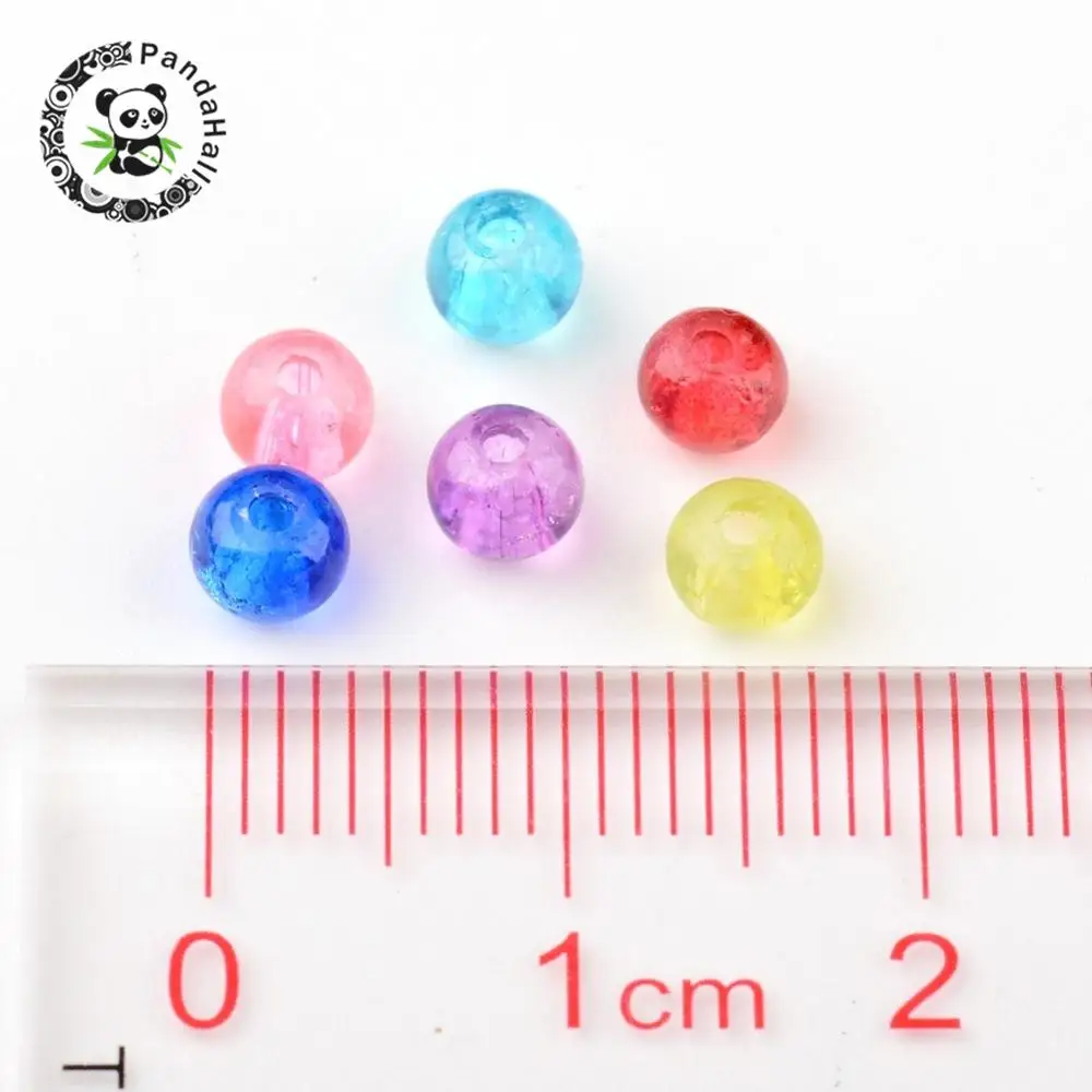 Круглые стеклянные бусины разных цветов для изготовления ювелирных изделий