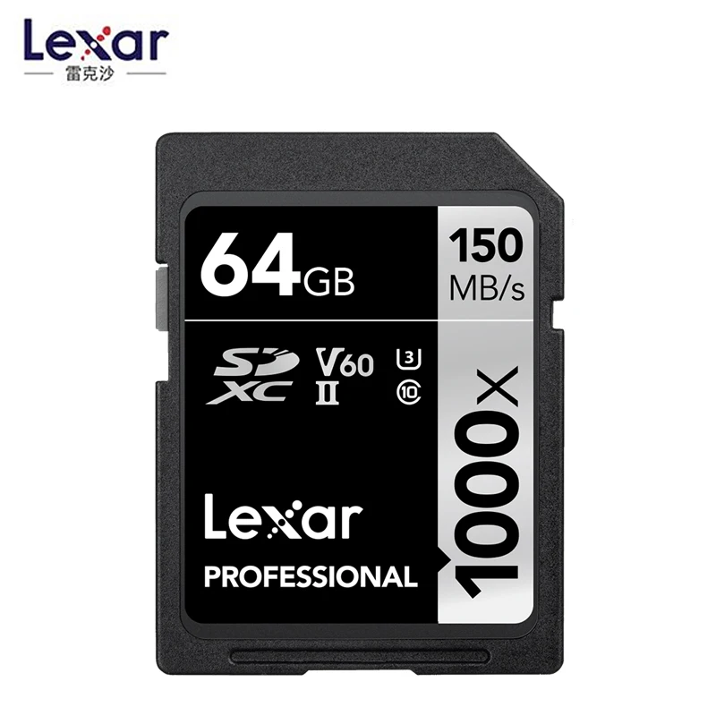 Lexar 150 МБ/с. 16 Гб оперативной памяти, 32 Гб встроенной памяти SDHC 1000x SD Card 64 Гб 128 256 SDXC UHS-II U3 флэш-карта памяти для 3D 4K цифровой Камера