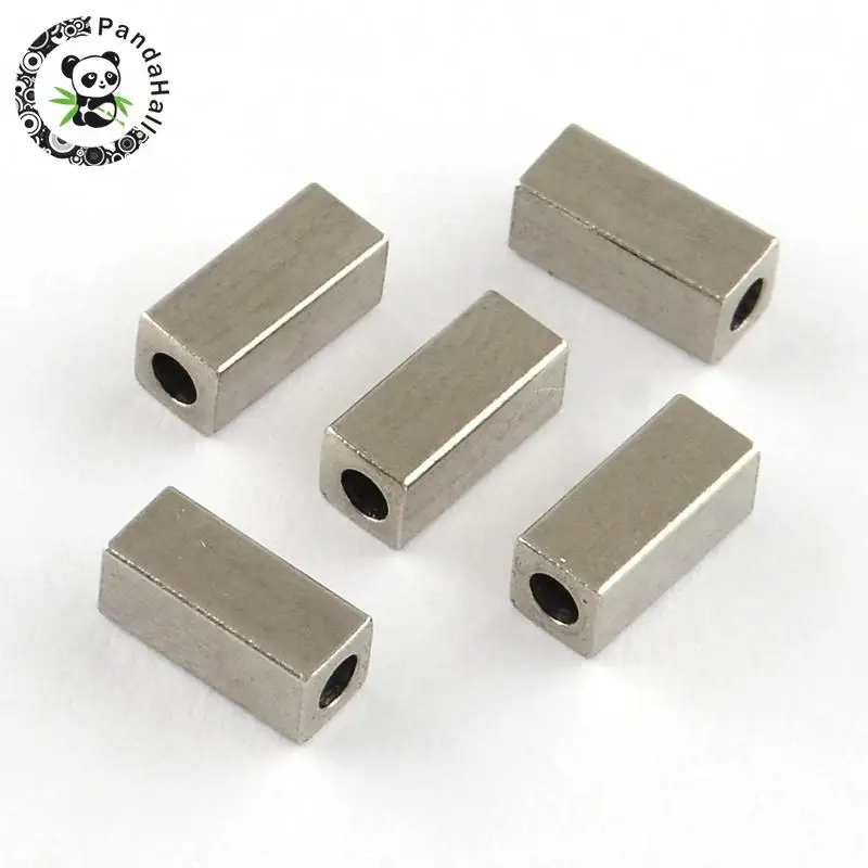 Бусины из нержавеющей стали 304 Cuboid цвет 7x3x3 мм отверстие: 2 | Украшения и аксессуары