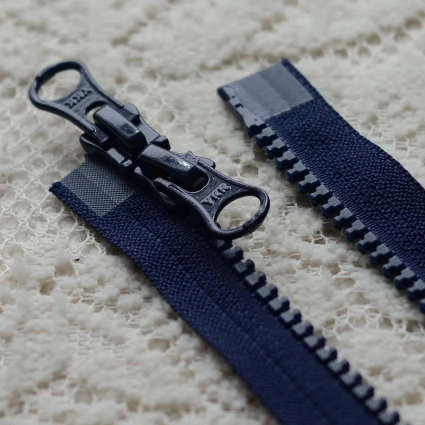 2 Pcs/lot Long Plastic Resin Ykk Zipper Black Coffee Blue Off White Red green Double Open Two-way Fasteners Sewing Accessories