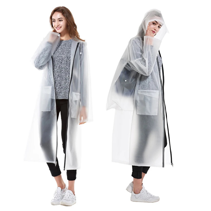 Водонепроницаемый длинный дождевик из ЭВА Мужской плащ с капюшоном куртка на