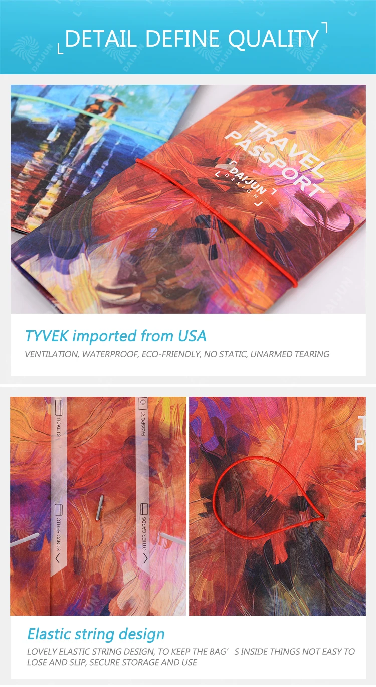 Индивидуальный принт Tyvek untearing waterproof travel обложка паспорта кошелек