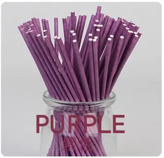 Purple 100 шт./лот Карамельный цвет Бумага леденец на палочке присоски палочки для торта конфеты Popcake, 10*3,5 см домашней выпечки товары gyh - Цвет: Purple