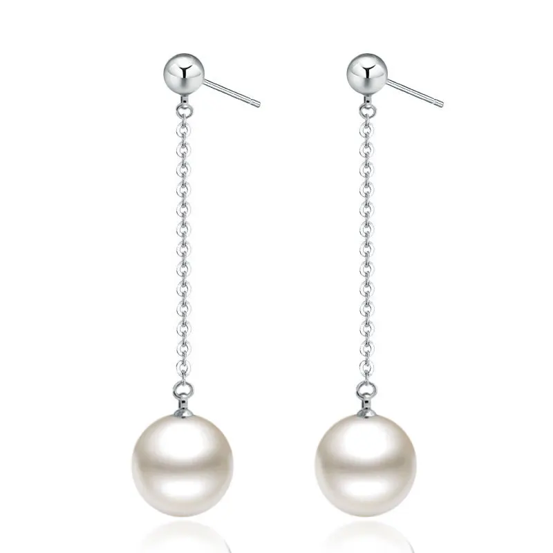 Женские серьги подвески с длинной кисточкой серебро 925 пробы серебристый белый