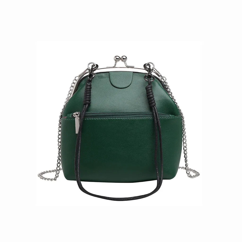 Женская сумка мессенджер MOLAVE однотонная кожаная с цепочкой в стиле ретро