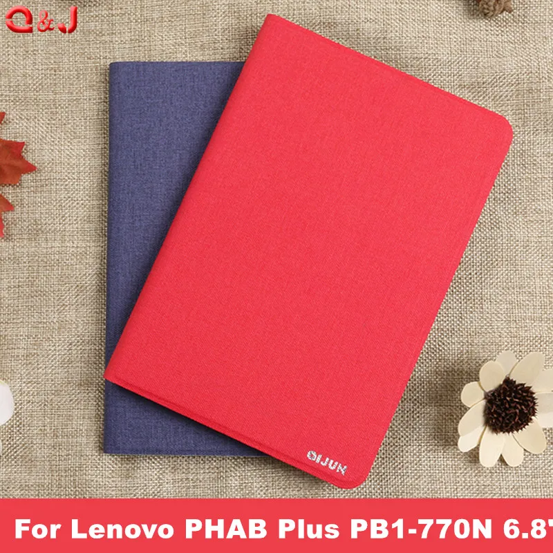 Из искусственной кожи чехол для lenovo PHAB плюс PB1-770N PB1-770M PB1-770 планшет 6,8 дюймов Чехол+ прозрачный Экран протектор чехол Крышка