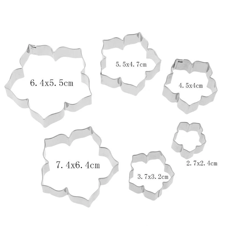 6 шт./компл. из нержавеющей стали помадка форма торта Петуния цветок печенья резак