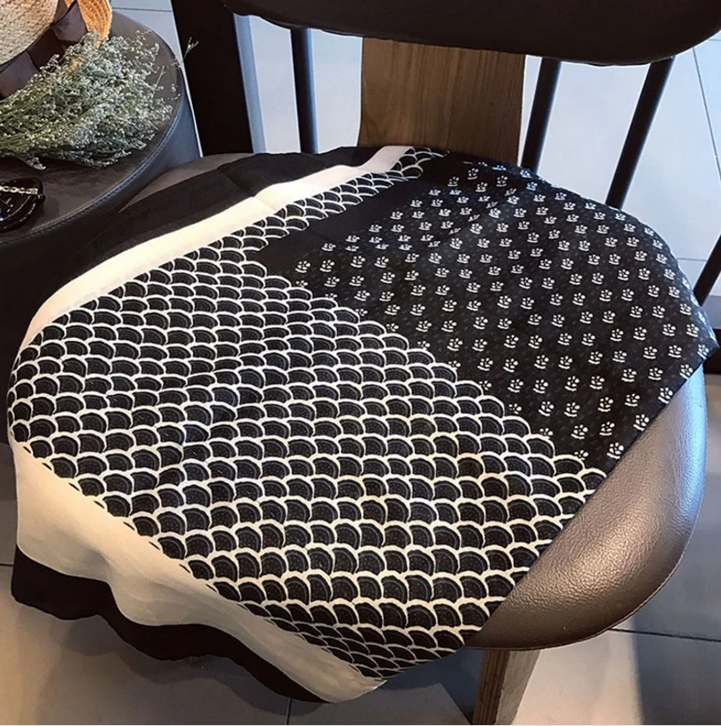 Новая Черная шаль с вышитым принтом Солнцезащитная большая пляжное полотенце