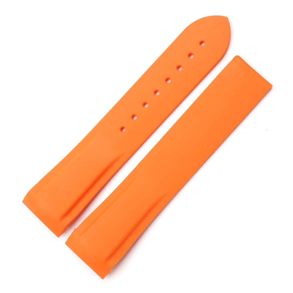 Rolamy Watch Band 20 22mm Rubber Silicone Watch Strap Belt For Planet Ocean 45 42mm Watchband Strap Replacement Wholesale Strap