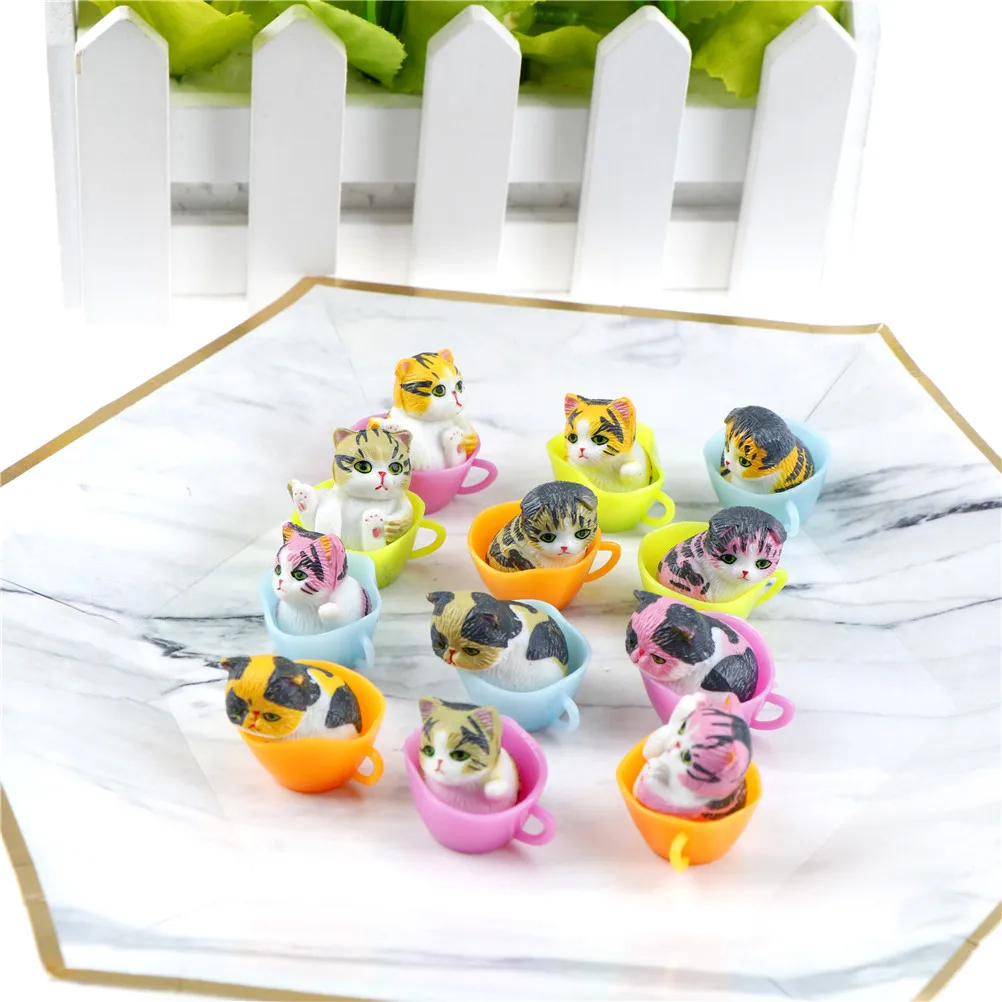 Новинка 1 шт. миниатюрные украшения для сада бонсай Мультяшные счастливые кошки