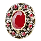 Кольцо женское Винтажное с крупным овальным гранатом, 5 цветов, jz199 anel