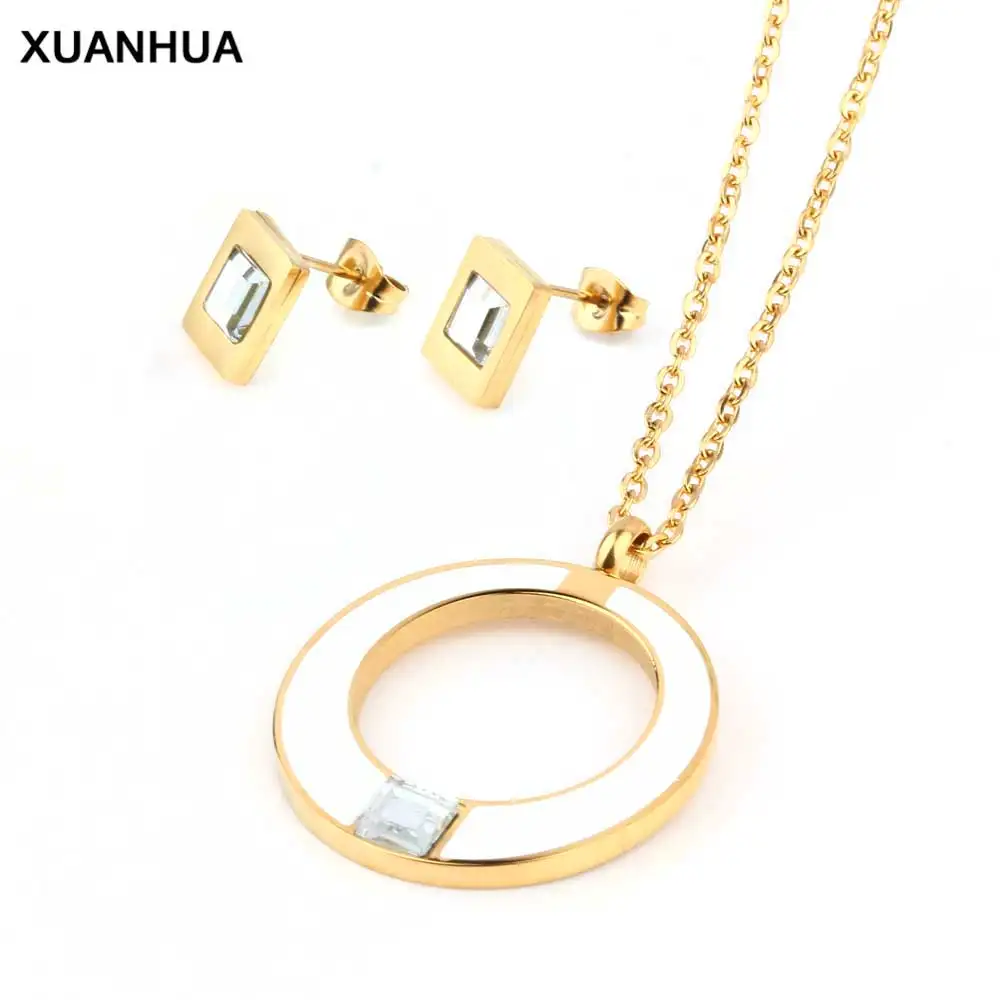 XUANHUA оптовая продажа модные круглые ювелирные наборы из нержавеющей стали для