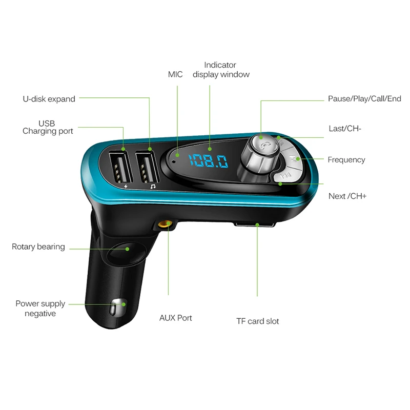 Onever бренд 4 в 1 FM передатчик двойной USB порт aux модулятор Автомобильный комплект MP3