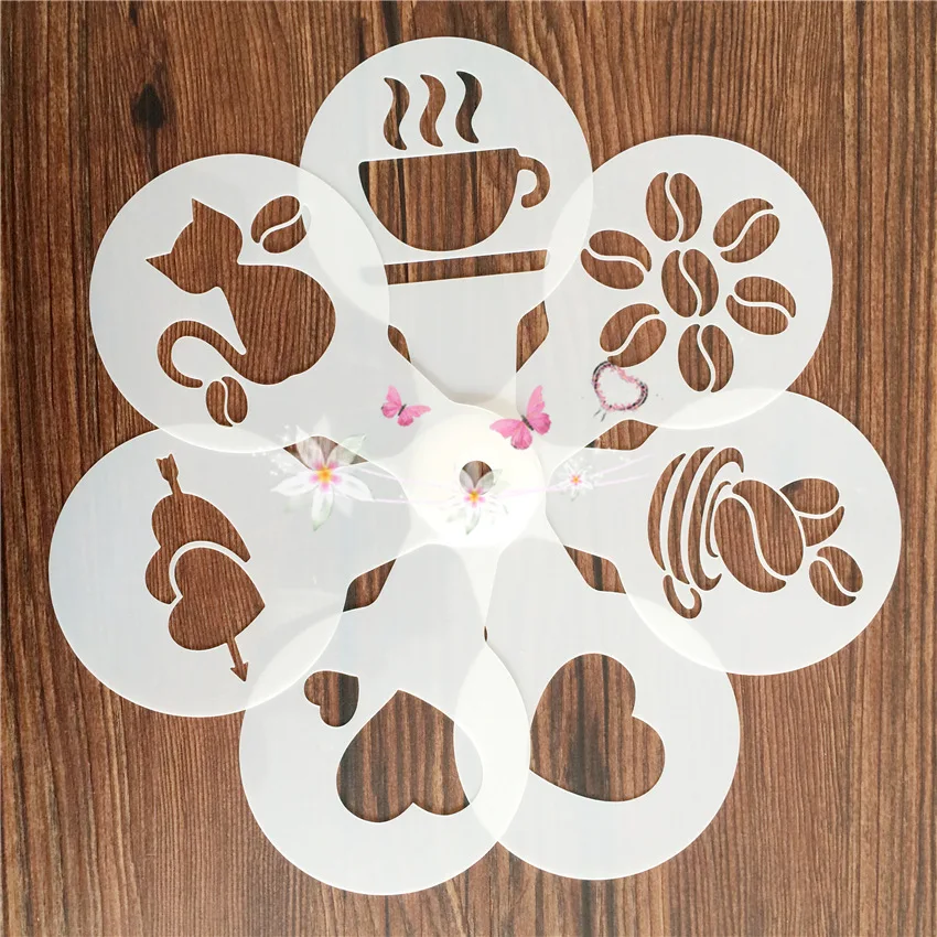 19 шт. Кофе торт кекс Пластик Трафарет Шаблон Mold украшения инструмент дома бариста