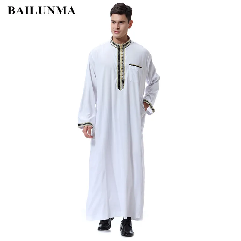 Модная мусульманская одежда для мужчин Арабская Саудовская Аравия абайя Оман