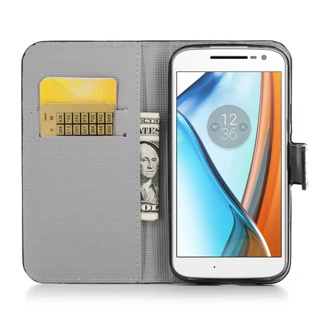 Новый кожаный мягкий резиновый чехол бумажник с откидной крышкой для Motorola Moto G G2 G3