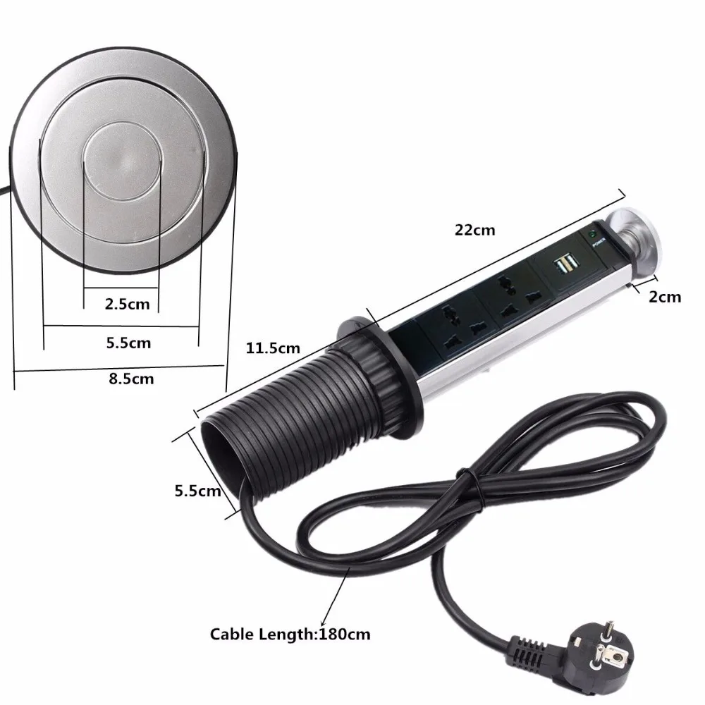 Растягивающаяся Выдвижная розетка tomada кухонный стол с светодиодный индикатором