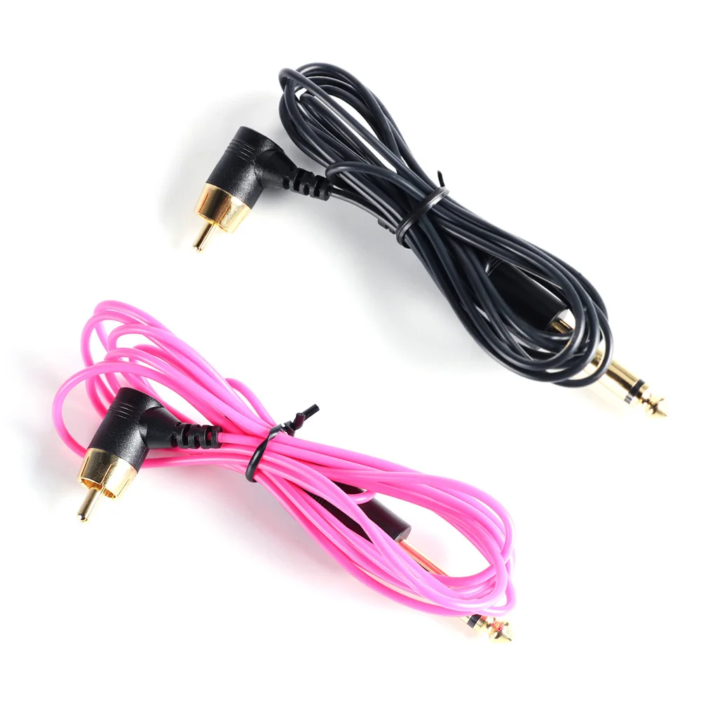 Black and Pink Новая горячая распродажа 1,8 м силиконовая тонкая линия тату машина зажим шнур RCA кабель Татуировка пистолет провод Татуировка поставка инструмент аксессуар - Цвет: Black and Pink
