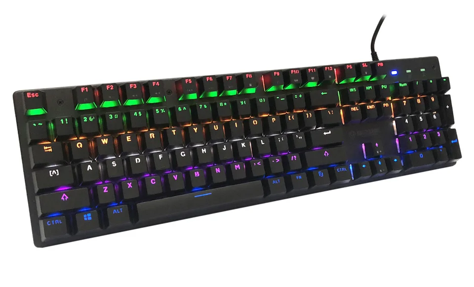 JK300 USB Проводная игровая клавиатура Механическая синяя ось RGB подсветка металлическая эргономичная мультимедийная клавиатура 104 клавиш