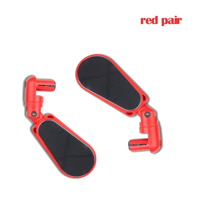 red pair Велосипедное Зеркало заднего вида, руль, вращающееся безопасное mtb зеркало, регулируемое, для горного велосипеда, шоссейного, выпуклого, плоского, гибкое стекло - Цвет: red pair