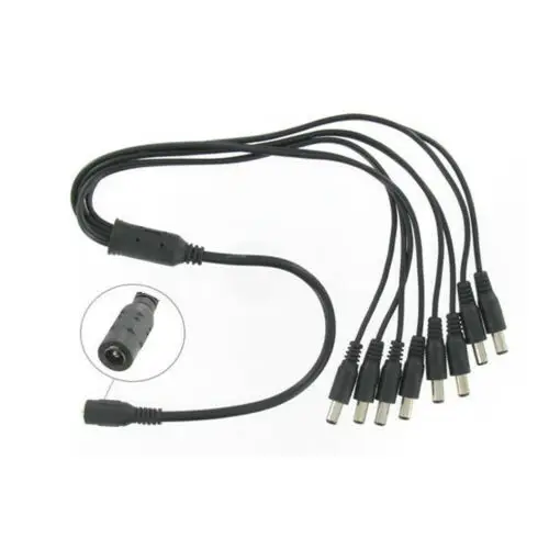 1 Женский до 8 Мужчины Мощность Splitter кабель переменного тока в DC12V Питание адаптер для видеонаблюдения Камера