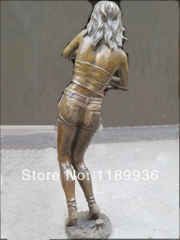 30 &quotЗападная Бронзовая статуя удар саксофон в ковбойском стиле красивая женщина