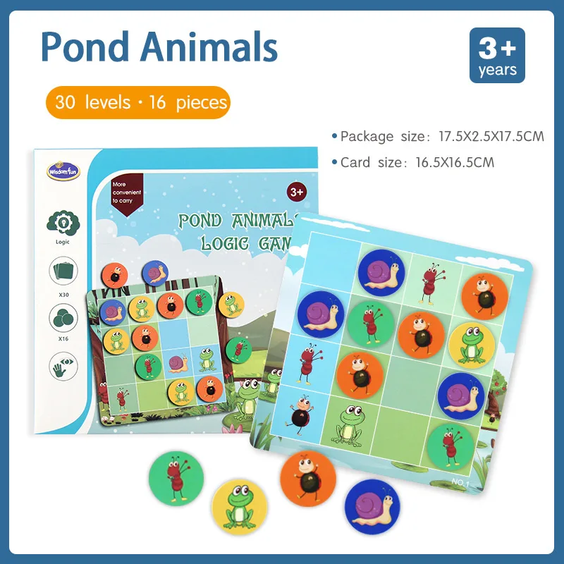 Small Pond Animals Джунгли животных логическая игра развивающие игрушки головоломка игры Танграм головоломка развиваем навыки мышления игрушки настольная игра для детей - Цвет: Small Pond Animals