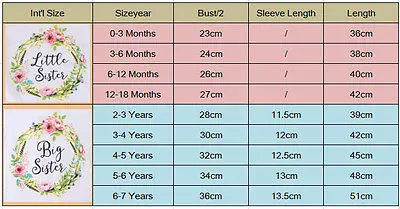 Newborn Infant Kid Baby Girl Little Big Sister Match Clothes Jumpsuit Romper Outfits Tops Popular T Shirts Hot | Мать и ребенок