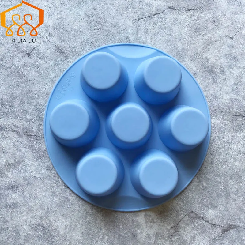 7 Holes Round Muffin Cup Cake Silicone Mold Ice Grid Jelly Pudding Mousse Mould DIY Kitchen Baking Tools Decoration | Дом и сад