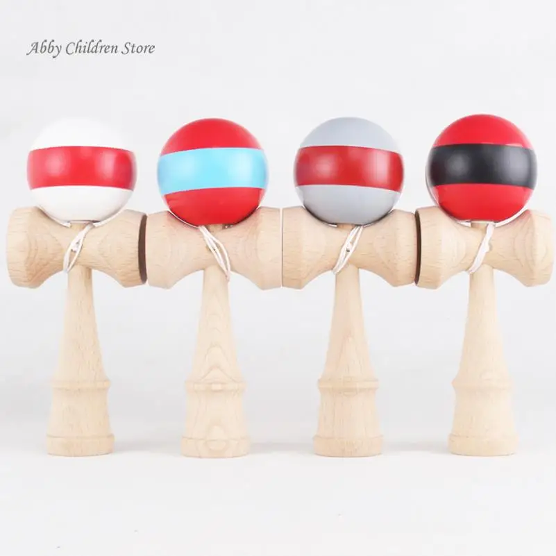 18.5 см Полосатый Kendama красочная роспись Развивающие деревянные Игрушечные