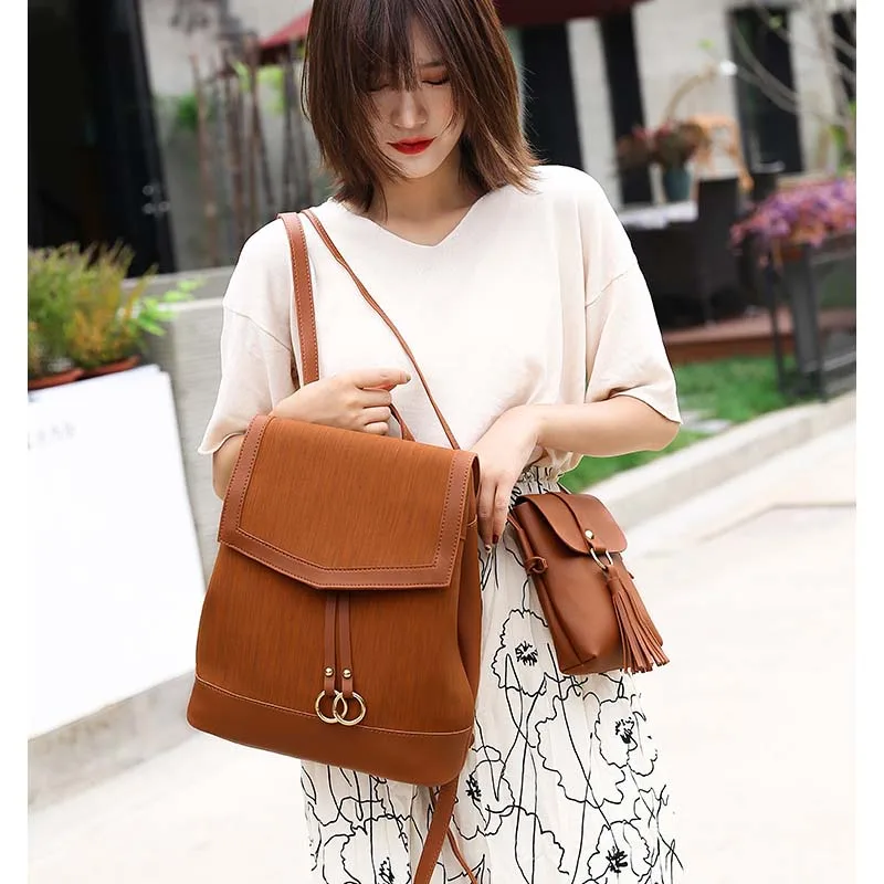 

New fashion Mummy bag ladies travel backpack trend pu leather baby pregnant out storage bag two-piece simple diagonal package