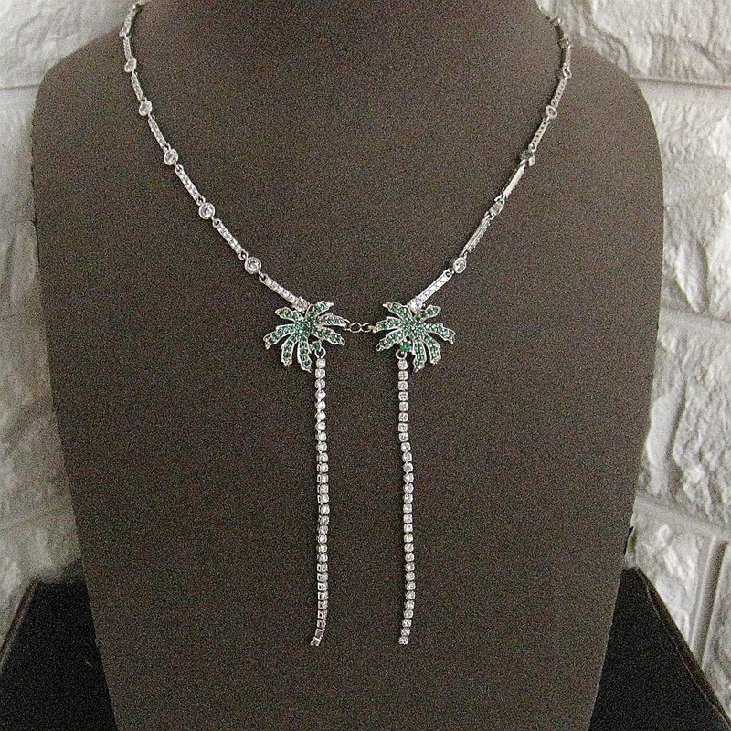 Модный кубический цирконий AAA классическое длинное ожерелье с кисточкой из