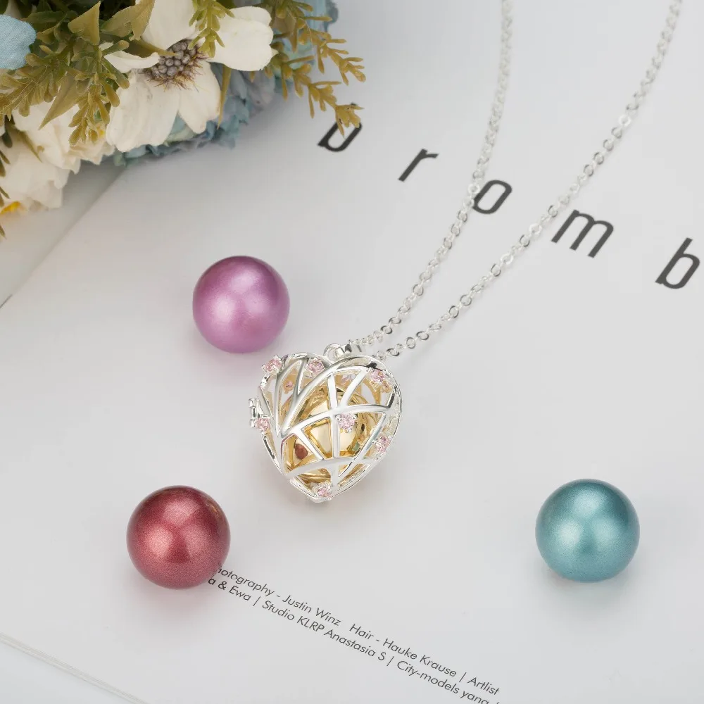EUDORA Harmony Ball Chime колье с кулоном в виде клетки медальон розовый циркон сердце кулон для беременных женщин Романтический подарок модные украшения 20 мм
