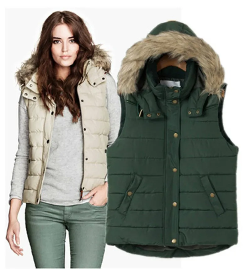 2017 Модные женские зимние пальто Куртка короткая Меховой Воротник Капюшоном