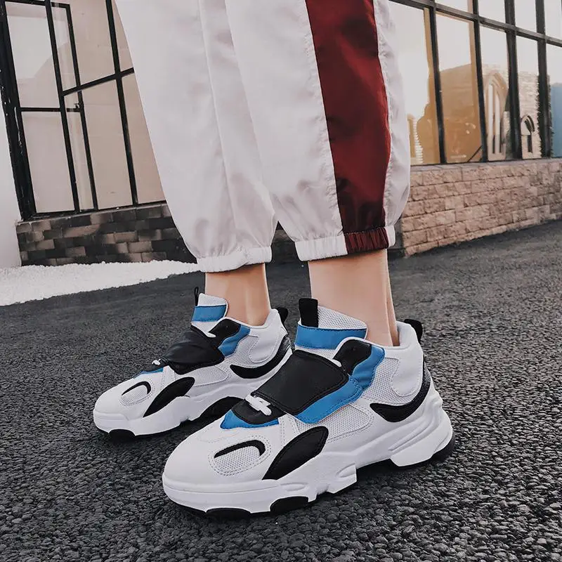 INS fashion Casual dad sneakers men autumn light Breathable Mesh+ leather Shoes hip hop Platform Sneakers Chaussure Femme | Обувь