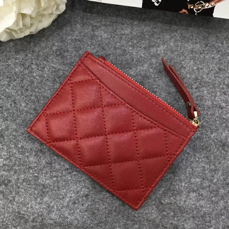 ACL 09 Red LOMANTINA мягкие держатели карт из овчины, клетчатые брендовые тонкие кошельки из натуральной кожи, визитница для визиток, кошелек для монет - Цвет: ACL 09 Red