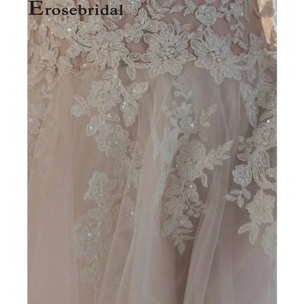 Женское кружевное платье Erosebridal пикантное свадебное с вырезом лодочкой и