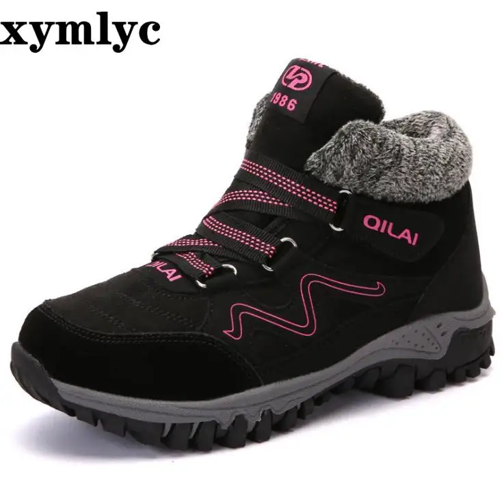 Женские уличные ботинки с высоким верхом походная хлопковая обувь круглым