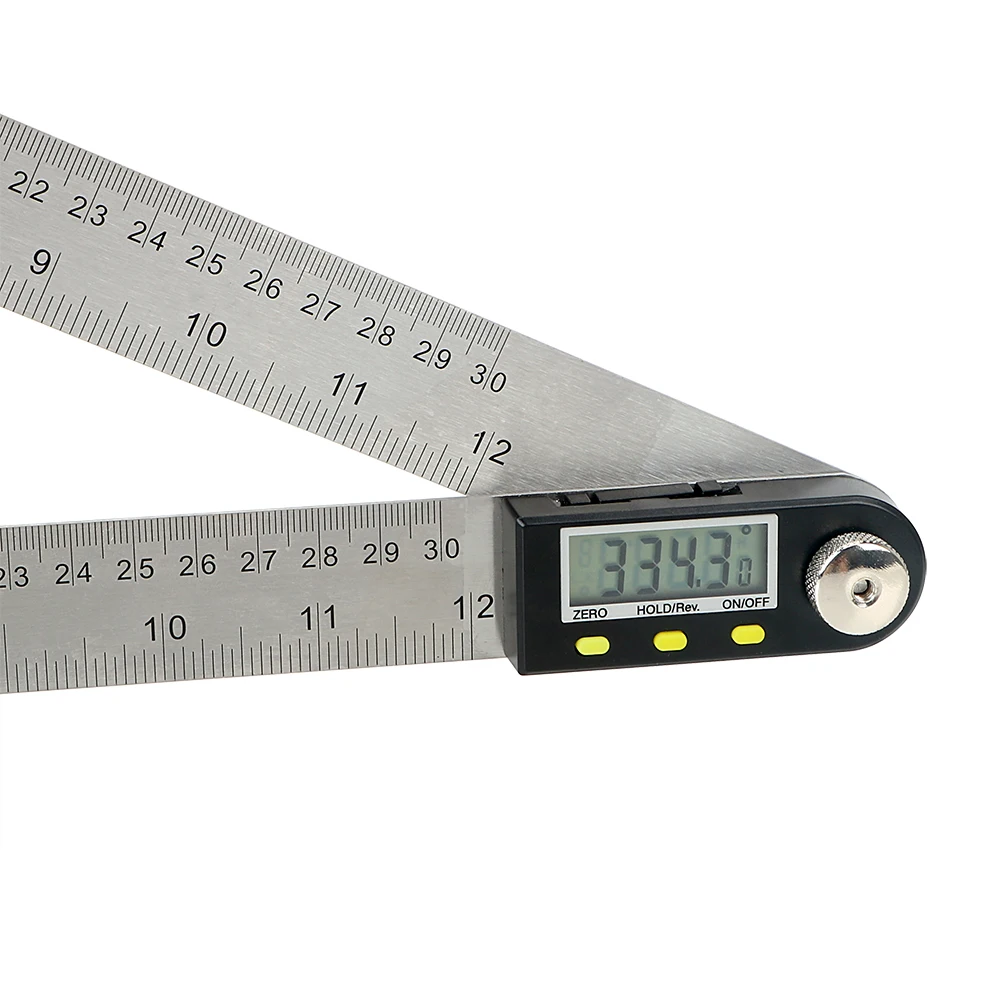 

DIYWORK 30cm 12" Digital Angle Ruler Stainless Steel Inclinometer Goniometer Electronic Angle Gauge 360 Degree Protractor