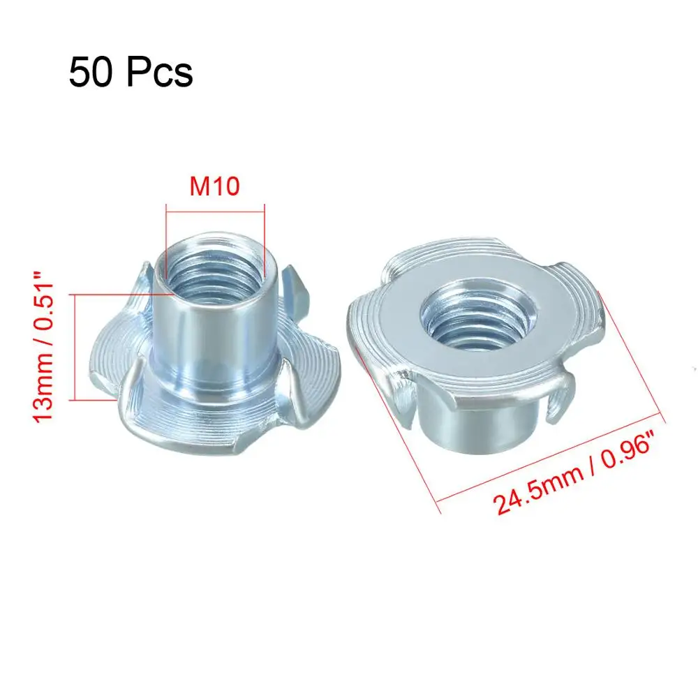 Uxcell 50 шт./100 шт. M4 M5 M6 M8 M10 1/4 &quot 20 4 зубчатая гайка круглое основание винтовая