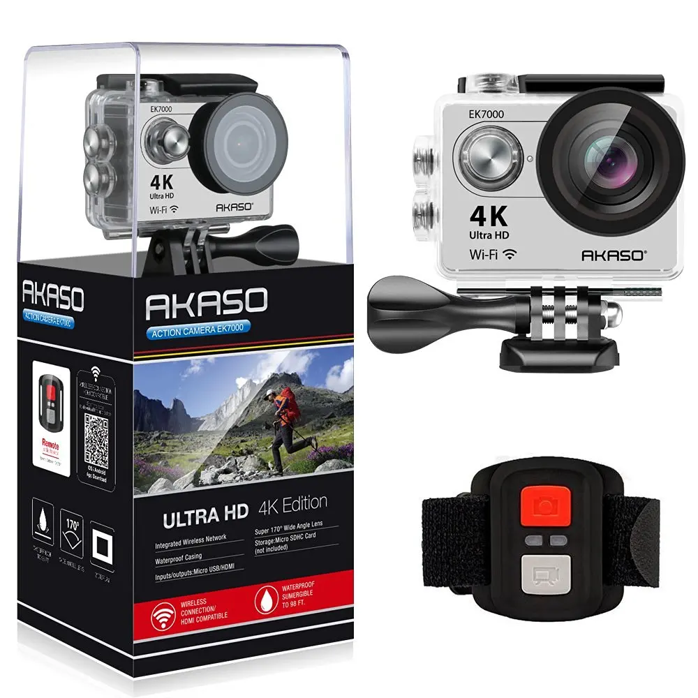 AKASO EK7000 4 к наружная камера WIFI Ultra HD Go водостойкие мини Cam Pro велосипед видео